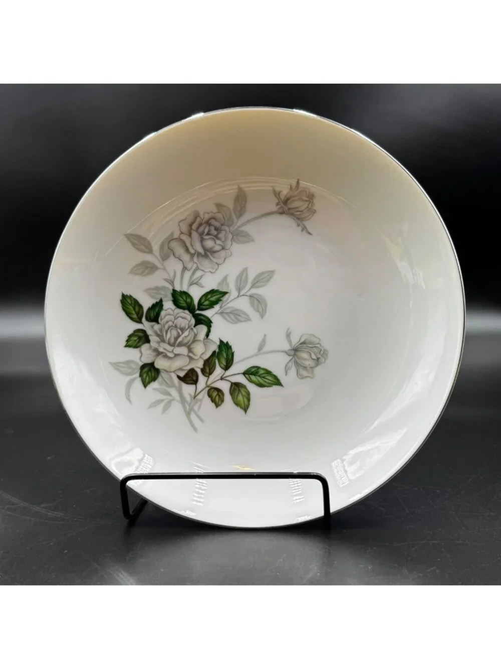 Vintage Sone China Japan 1873 Floral Platinum Trim Soup Bowl Collectible